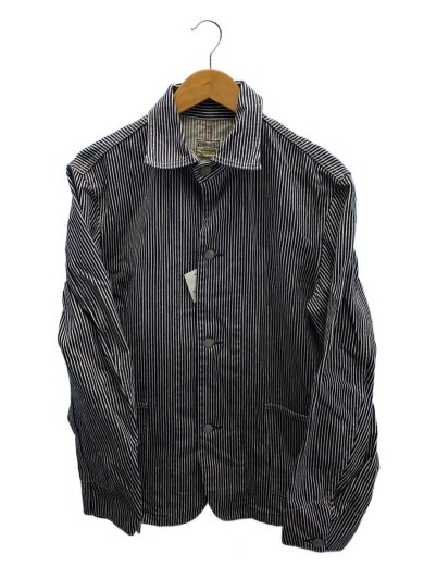 商品画像：カバーオール/L/コットン/BLU/ストライプ 1