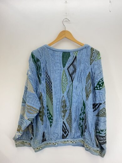 商品画像：3Dニット・セーター(厚手)/SS/コットン/BLU/BLUE/ストライプ/袖腹部周りシミ汚れ有 2