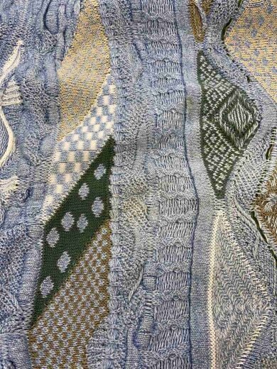 商品画像：3Dニット・セーター(厚手)/SS/コットン/BLU/BLUE/ストライプ/袖腹部周りシミ汚れ有 6