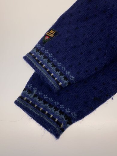 商品画像：ニット・セーター(厚手)/XL/ウール/BLU/総柄 4