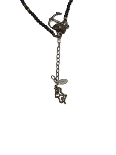 商品画像：ネックレス/--/ビーズ/BLK/トップ有/メンズ 1