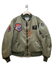 フライトジャケット/44/ナイロン/カーキ