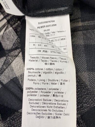 商品画像：ロングスカート/42/コットン/BLK/チェック 5