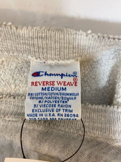 商品画像：スウェット/M/コットン/GRY/無地/REVERSE WEAVE/90s/usa製 3