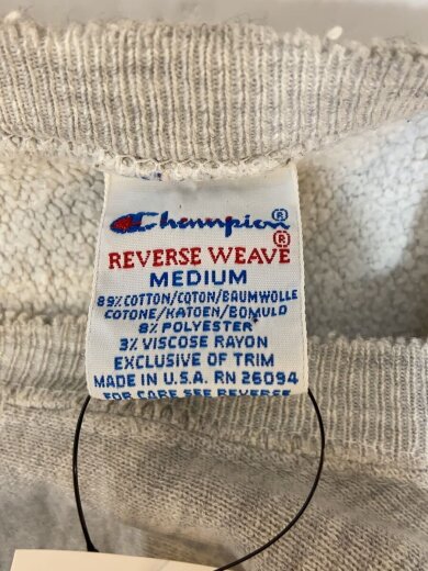 商品画像：スウェット/M/コットン/GRY/無地/REVERSE WEAVE/90s/usa製 4