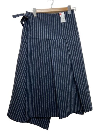 商品画像：スカート/3L/ウール/NVY/ストライプ 1