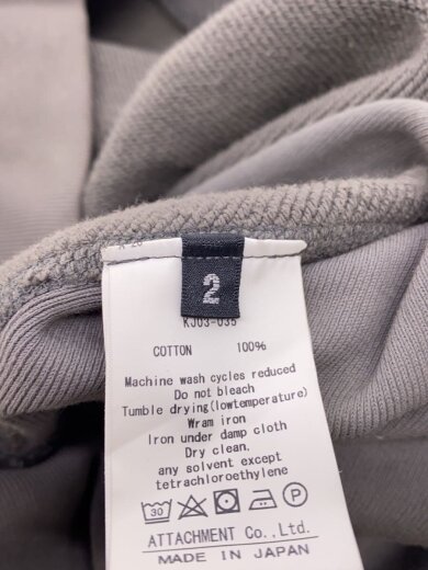 商品画像：スウェット/2/コットン/グレー/無地/KJ03-035 4