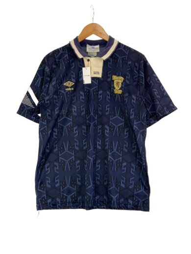 商品画像：90s/カットソー/スコットランド代表/ポリエステル/NVY/総柄 1