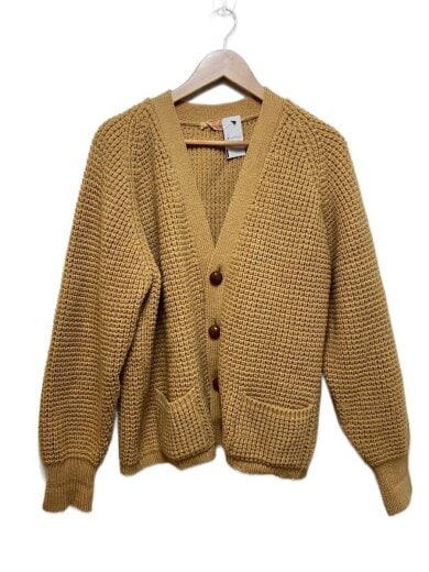 商品画像：カーディガン(厚手)/M/ウール/YLW/無地 1