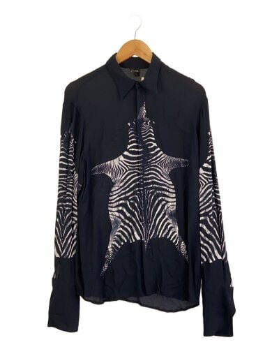 商品画像：長袖シャツ/48/レーヨン/BLK/無地 1