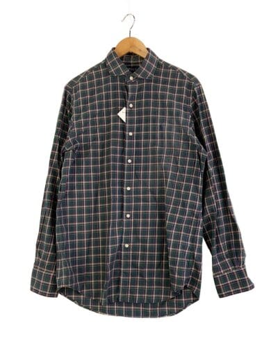 商品画像：長袖シャツ/M/コットン/GRN/チェック 1