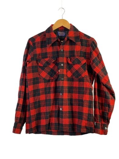 商品画像：長袖シャツ/S/ウール/RED/チェック 1