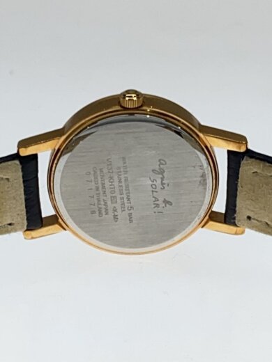 商品画像：ソーラー腕時計/アナログ/レザー/GLD/BLK/V137-KHT0// 3