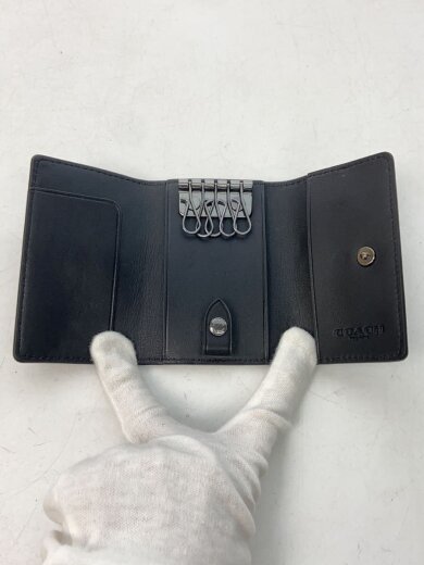 商品画像：キーケース/コーチ/ブラック/黒/BLK/総柄/メンズ/CX143 4