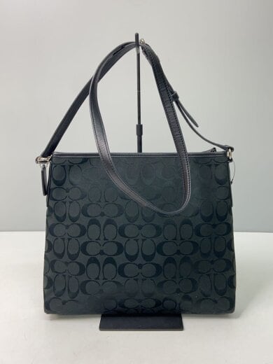 画像：COACHショルダーバッグ_シグネチャー/キャンバス/コーチ/ブラック/黒/BLK/総柄3