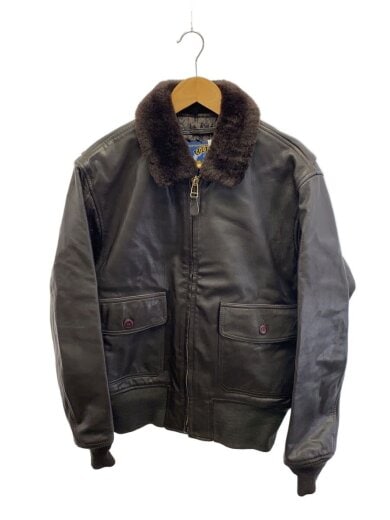 商品画像：レザージャケット・ブルゾン/38/レザー/BRW/無地/8718-01-824-3400 1