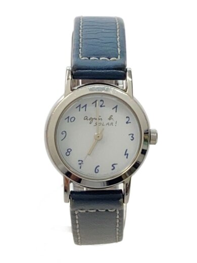 商品画像：ソーラー腕時計/アニエスベー/アナログ/レザー/WHT/NVY/V117-0AT0 1
