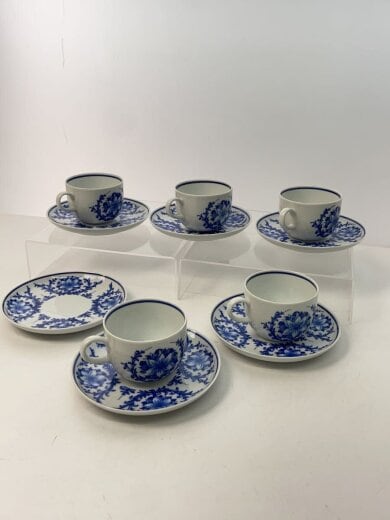 商品画像：カップ&ソーサー/6点セット/ノリタケ/ブルー/花柄/カップ欠品 2