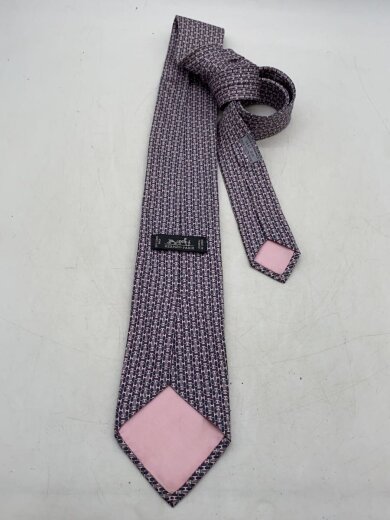 画像：HERMESネクタイ/シルク/PNK/総柄/メンズ2