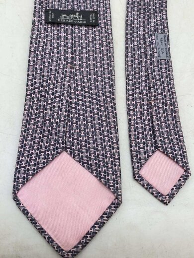 画像：HERMESネクタイ/シルク/PNK/総柄/メンズ4