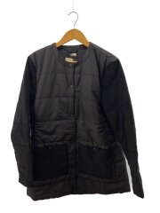 ロングダウンジャケット/コーデュロイ切替/L/ポリエステル/BLK/1011