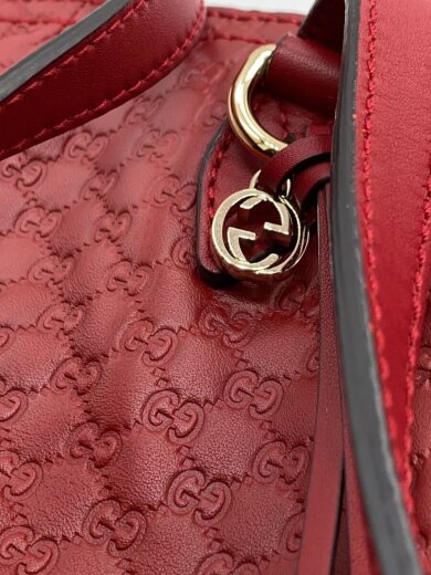 商品画像：マイクログッチシマ/ショルダーバッグ/レザー/RED/総柄/449241 8