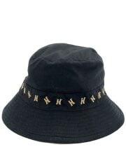 Hロゴ刺繍/バケットハット/サイズ57/ポリエステル/BLK/レディース