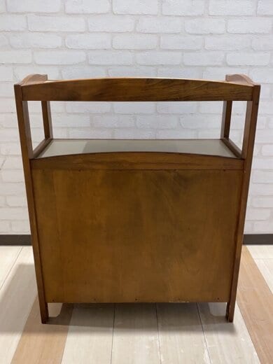 商品画像：オールドカリモク/木製キャビネット/電話台/飾棚/ウッド/BRW 4