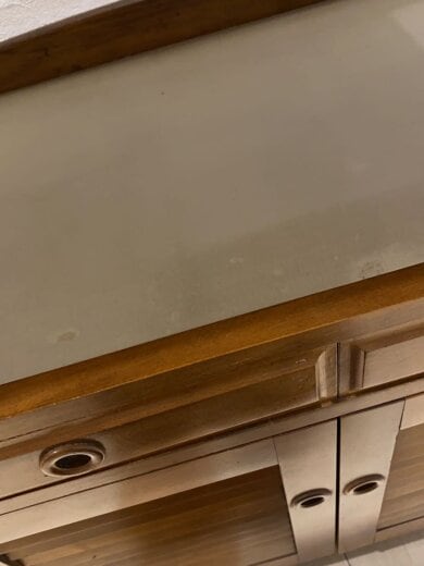 商品画像：オールドカリモク/木製キャビネット/電話台/飾棚/ウッド/BRW 7