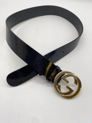 商品画像：ベルト_インターロッキングG/レザー/BLK/無地/メンズ 2