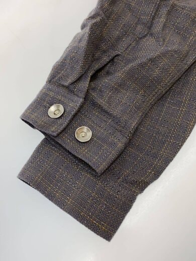 商品画像：トラッカーシャツブルゾン/M/レーヨン/GRY/チェック/25-011-464-0170-1-0 6