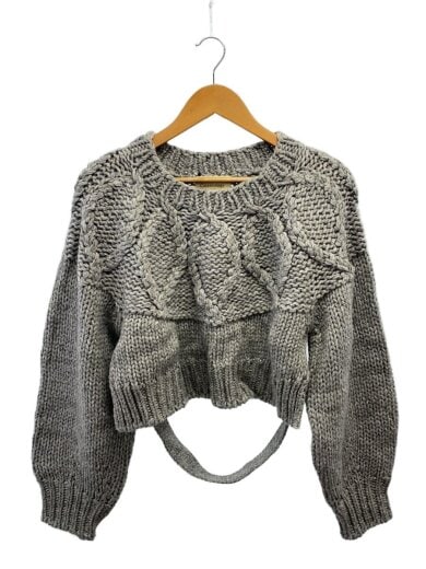 商品画像：ケーブルベルテッドプルオーバー/ニット・セーター(厚手)/FREE/GRY/CL406179ER-01 1