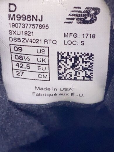 商品画像：ニューバランス/M998/27cm/BLK// 5