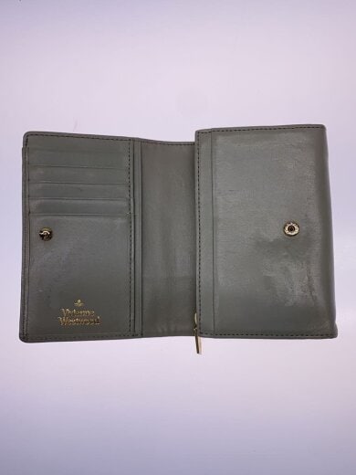 商品画像：2つ折り財布/レザー/GRY/無地/レディース// 4