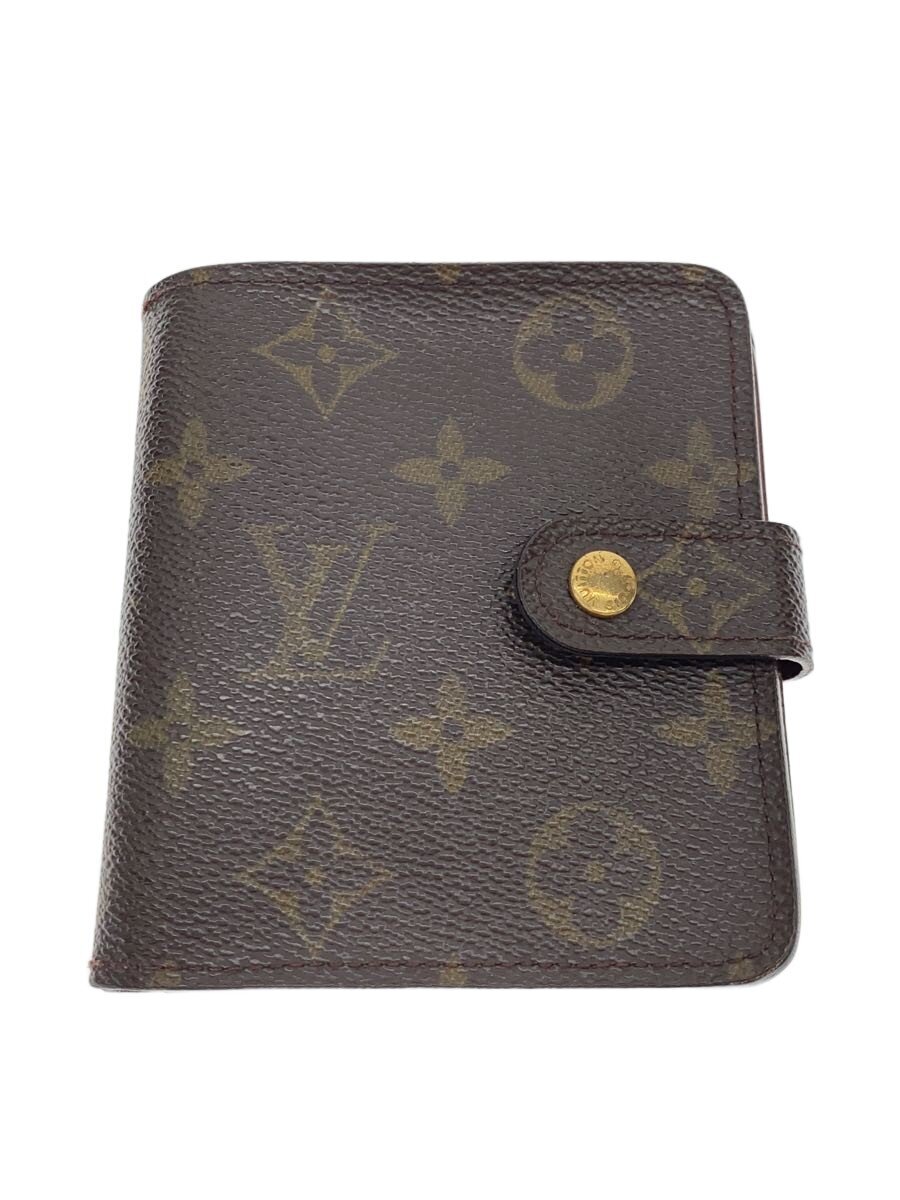 LOUIS VUITTON / コンパクト・ジップ_モノグラム・キャンバス/PVC/BRW/総柄/レディース