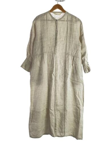 画像：studio CLIP長袖ワンピース/FREE/リネン/BEG/無地/CL217005-21