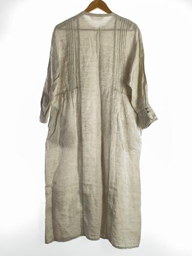 画像：studio CLIP長袖ワンピース/FREE/リネン/BEG/無地/CL217005-22