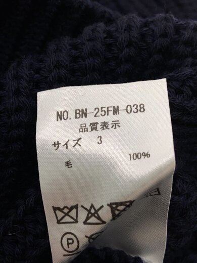 商品画像：ニット・セーター(厚手)/3/ウール/NVY/BN-25FW-038// 4