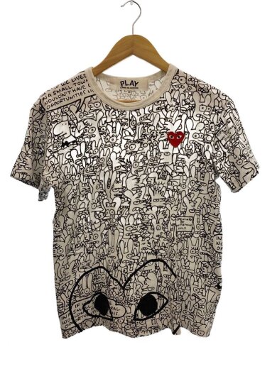 商品画像：Tシャツ/M/コットン/WHT/総柄/az-t156 1