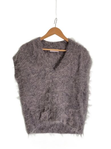 商品画像：ニットベスト(厚手)/FREE/アルパカ/GRY/無地/GAM-24040-B 1