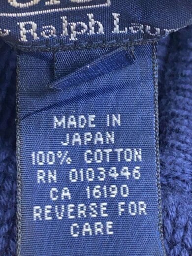 商品画像：ニット・セーター(厚手)/L/コットン/NVY/無地/ハーフジップ/ハイネック 4