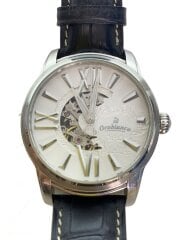 自動巻腕時計/アナログ/レザー/WHT/BLK/or-0011n