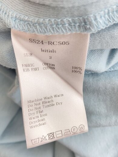 商品画像：INITIAL PULLOVER/Tシャツ/2/コットン/BLU/無地/SS24-RCS05 4