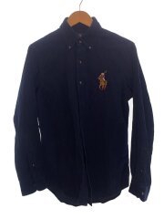 現行タグ/ポロベア/ポニー/長袖シャツ/S/コーデュロイ/ネイビー/