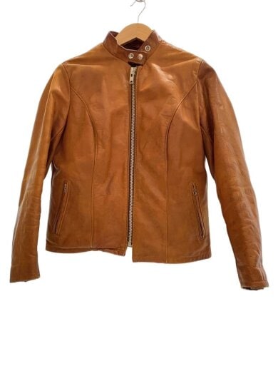 商品画像：80s/ライナー付/TALONジップ/シングルライダースジャケット/12/レザー/キャメル/無地 1