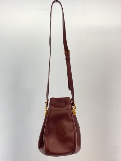 商品画像：マストライン/巾着バック/ショルダーバッグ/レザー/ボルドー/ 3