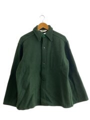 70s-/ウールジャケット/スナップボタン/ジャケット/44/ウール/グリーン/無地