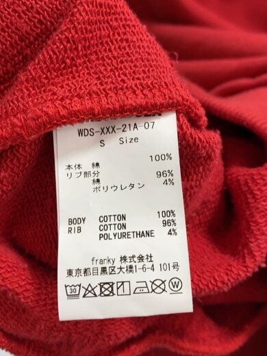 商品画像：スウェット/S/コットン/RED/WDS-XXX-21A-07 4