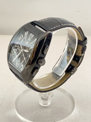 商品画像：クォーツ腕時計/アナログ/レザー/BLK/BLK/SS 2