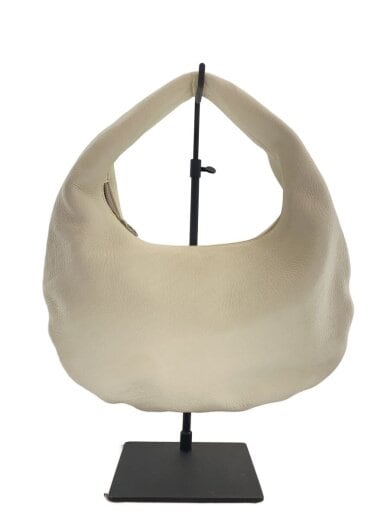 商品画像：ONE SHOULDER/ハンドバッグ/レザー/ホワイト/ハンドル部分汚れ有// 1